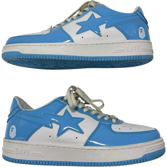 BAPE STA Icon #1 Ladies Sneakers Baby Blue Patent Leather Men\'s Size 8 Skater main image 4